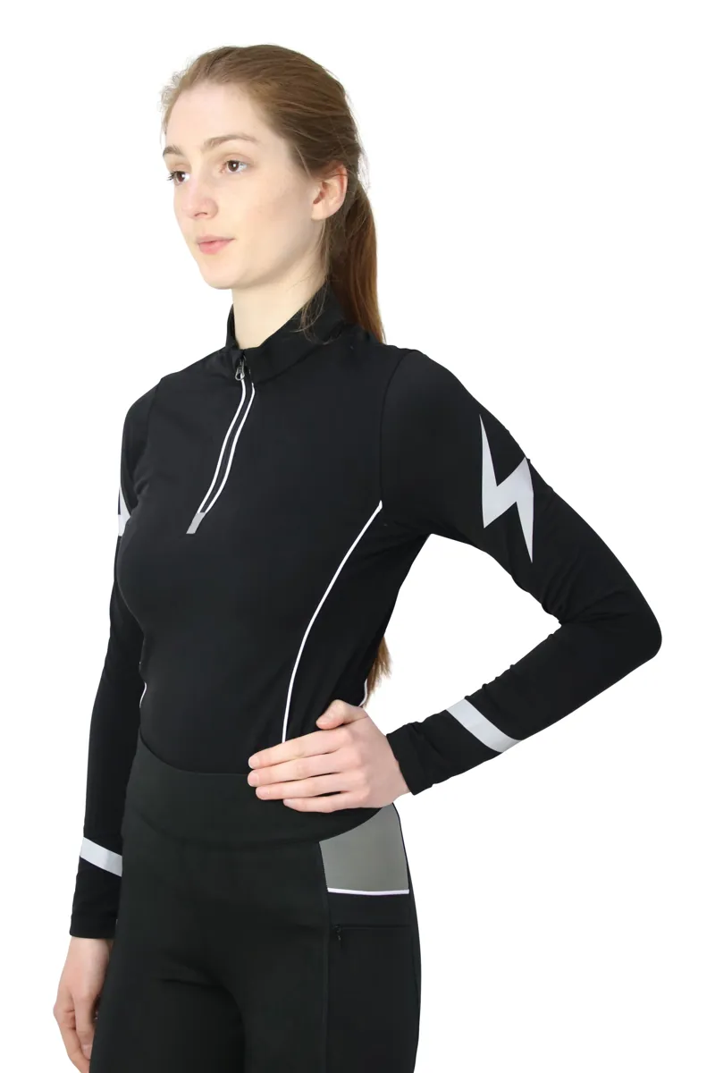 Hy Equestrian Silva Flash Base Layer - Black/Reflective Silver